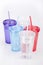 Colorful plastic tumblers