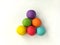 Colorful plasticine clay ball, arrange pyramid shape dough
