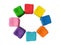 Colorful plasticine clay block, different colored arrange circle,