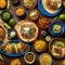 A colorful platter of Mexican street food, including elote and tacos2