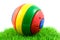 Colorful play ball on grass