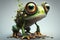Colorful and Playful Frog Character Concept Art: Detailed and Expressive 3D Rendering