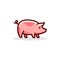 Colorful playful fun drawing of pig piglet for Logo mascot and icon or sign template vector stock illustration