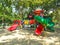 Colorful playground fun red day ice set joy kid cold baby park blue play game slide green place color climb empty child happy