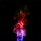 Colorful plume smoke isolated on black background