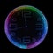 Colorful pointer clock illuminated with colorful LED