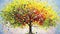 Colorful Pointillist Tree Artwork