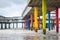 Colorful poles of the Scheveningen pier