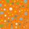 Colorful polka dots pattern on bright background.