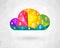 Colorful polygon cloud with icons