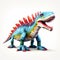 Colorful Polygon Dinosaur Model: Inventive Character Design With Ray Tracing