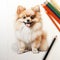 Colorful Pomeranian Puppy Drawing With Photorealistic Accuracy