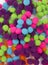 Colorful pompoms background