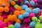 Colorful pompoms background