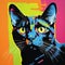 Colorful Pop Art Black Cat A Vibrant Portrayal Of Feline Grace