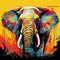 Colorful Pop Art Elephant Painting: Vibrant Wildlife In 8k Resolution
