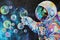 Colorful Pop Art Painting Of An Astronaut In A Galaxy Of Bubbles