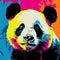 Colorful Pop Art Panda Bear: Spray Painted Realism In 8k Resolution