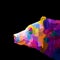 Colorful Pop art portrait of agressive bear. Vector illustration