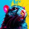 Colorful Pop Art Rat Painting With Realistic Hyper-detailed Portraits
