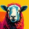 Colorful Pop Art Sheep: Bold And Eye-catching Illustration