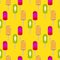 Colorful popsicle ice cream seamless vector pattern.