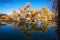 Colorful Populus in autumn by River Tarim