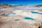 Colorful Porcelain Basin area trail in Yellowstone National Park, Wyoming