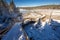 Colorful Porcelain Basin area trail in Yellowstone National Park, Wyoming