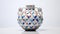 Colorful Porcelain Vase With Photorealistic Crystals - Modern Qajar Art