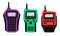 Colorful Portable Radio Device or Walkie Talkie with Antenna Vector Set