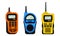 Colorful Portable Radio Device or Walkie Talkie with Antenna Vector Set