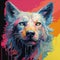 Colorful Portrait Of A Wolf In Fauvism Minimalism