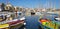 Colorful Porvencal boats in the harbour, Sanary-sur-Mer, France