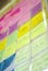 Colorful post it on glass wall