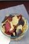 Colorful Potato Chips in a Clear Bowl