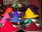 Colorful powders at a market in Orchha, India