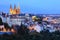 Colorful Prague with Castle after Sunset