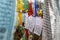 Colorful prayerflags at Burning Lake, a religious site, Jakar, Bumthang Valley, Bhutan