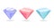 Colorful Precious Diamonds Purple Pink Blue Color