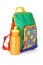Colorful preschooler backpack and water container