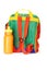 Colorful preschooler backpack and water container