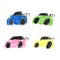 Colorful primitive cars in kids style, Simple kids illustration hand drawn by color pencils