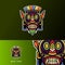 Colorful primitive mask mascot sport esport logo template