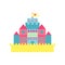 Colorful princess castle cartoon vector Illustration