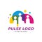 Colorful Pulse logo design concept vector. People Beat logo Template