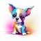 Colorful puppy coloring page bundle with colorful shades. Cute and colorful puppy set, sitting on a white background. Cute dog