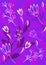 Colorful purple background with flowers and pink carousel for your packages, holidays and patterns