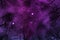 Colorful purple night sky background with nebula and stars