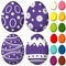 Colorful purple ultra violet easter chocolate pattern cover egg set poster.